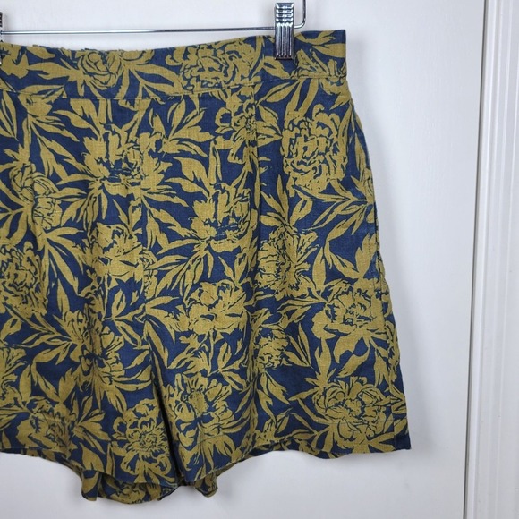 Madewell Clean Pull-On Floral 100% Linen Shorts Size Medium - Picture 5 of 10